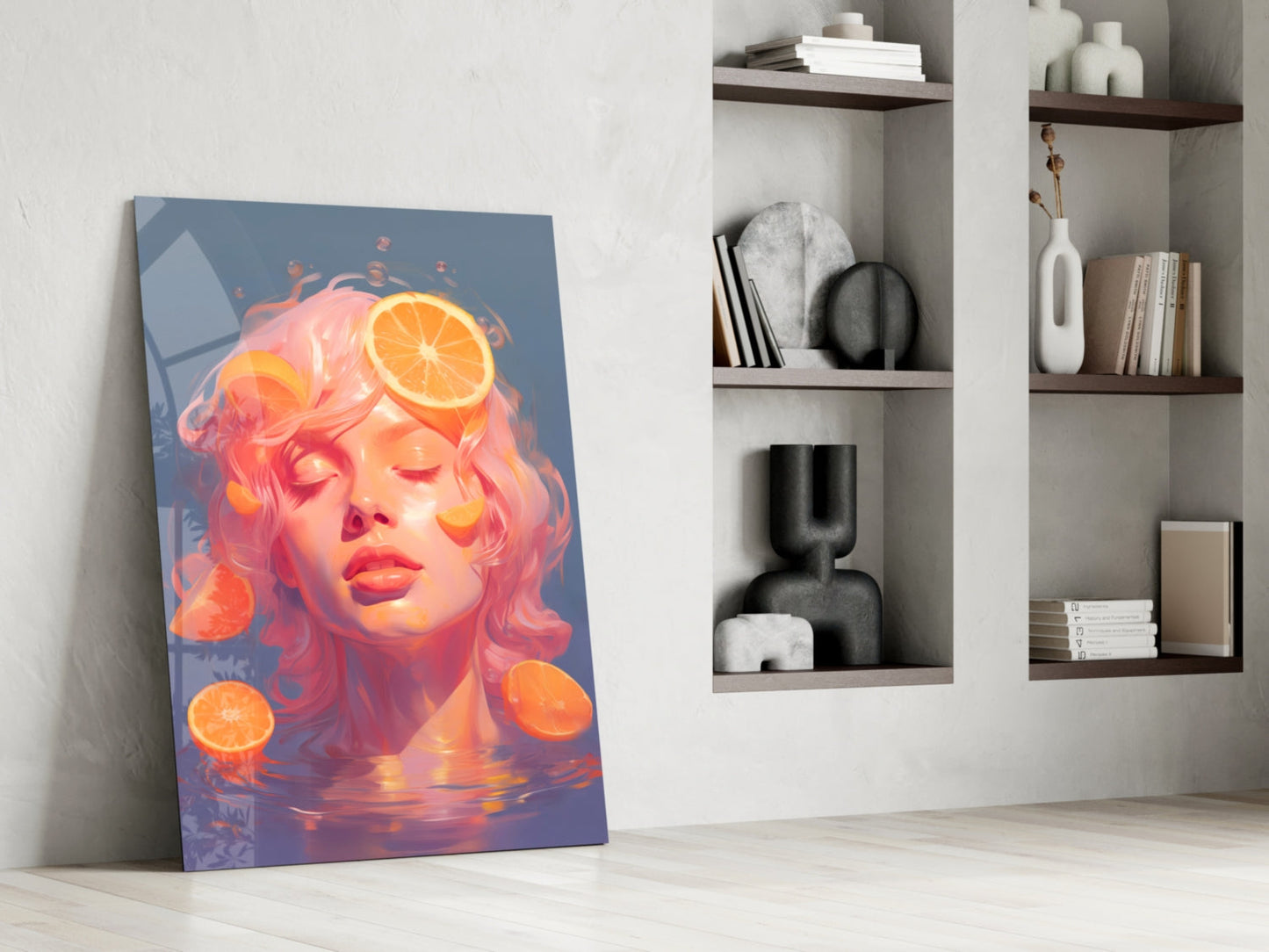 Orange Bubbles Glass Wall Art