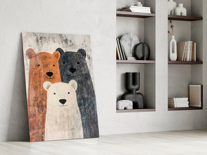 Bear Family Glass Wall Art
