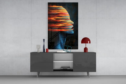The Face of Colors Glass Wall Art