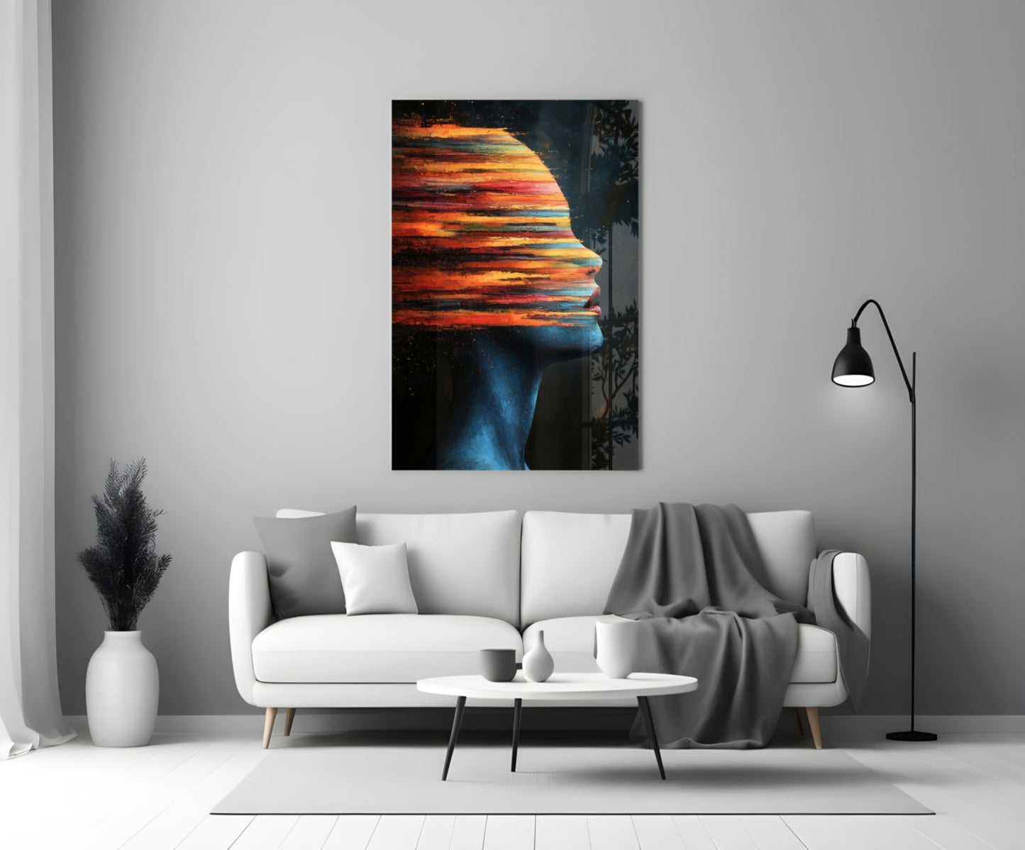 The Face of Colors Glass Wall Art