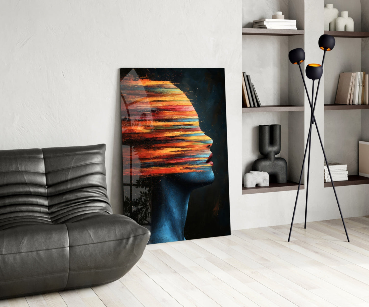 The Face of Colors Glass Wall Art