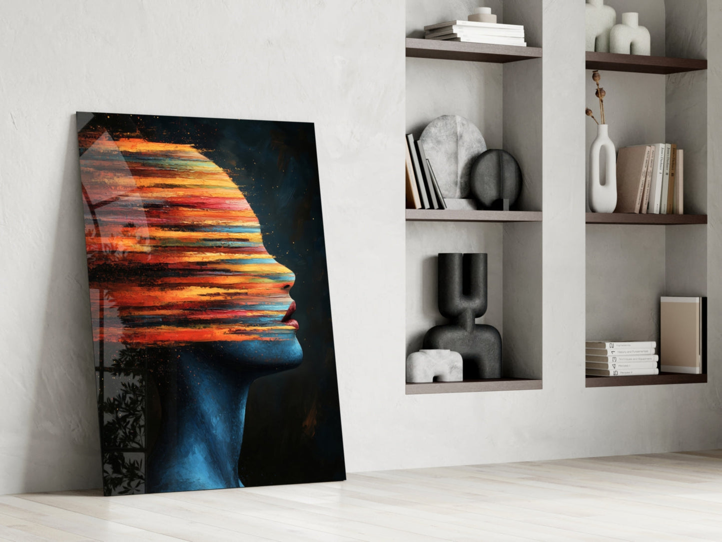 The Face of Colors Glass Wall Art