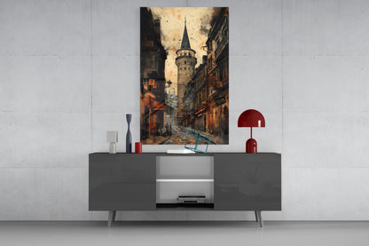Galata Street Glass Wall Art