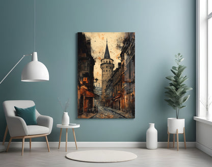 Galata Street Glass Wall Art