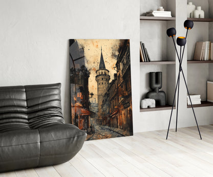 Galata Street Glass Wall Art