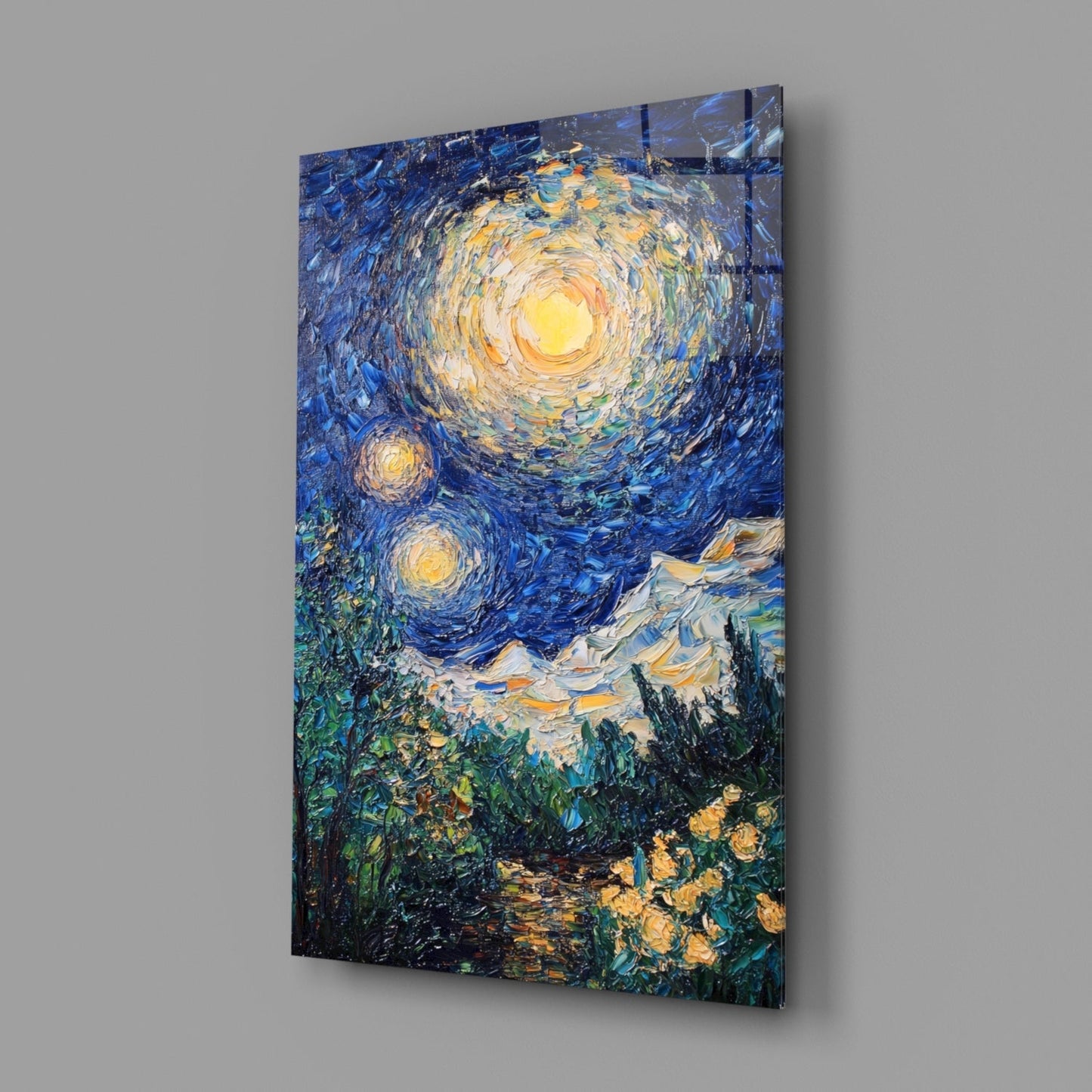 Starry Night Glass Wall Art