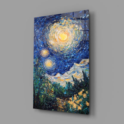 Starry Night Glass Wall Art
