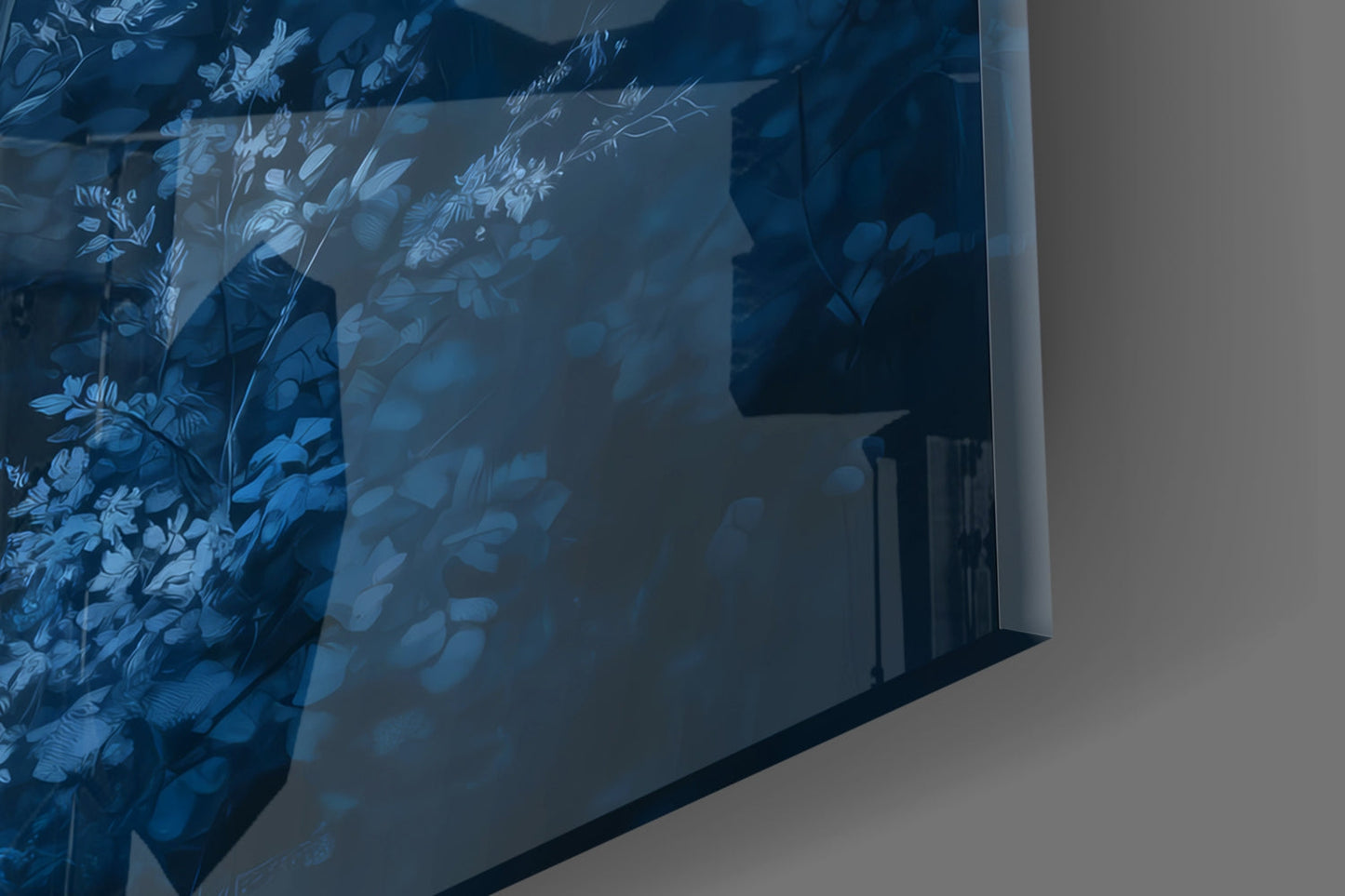 Blue Deer Glass Wall Art