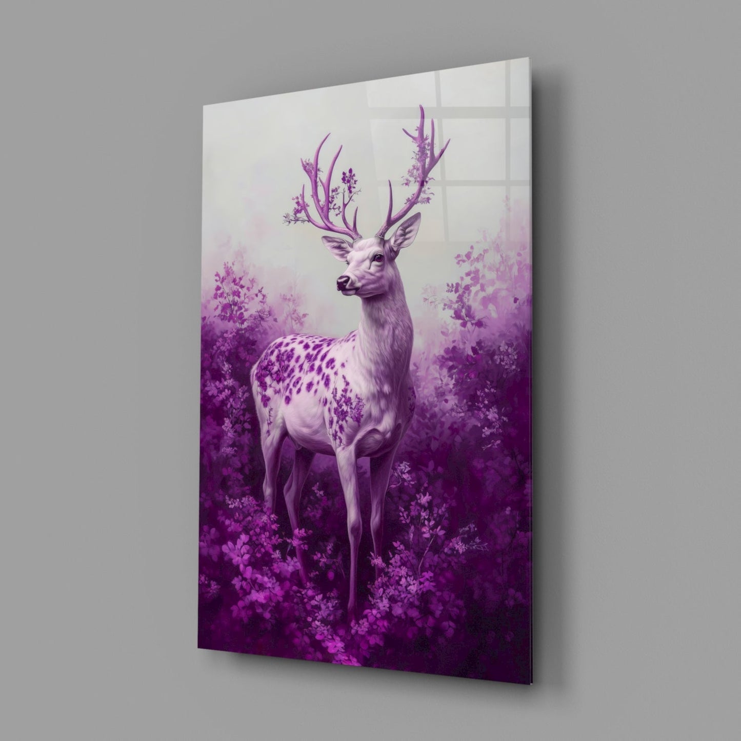 Purple Deer Glass Wall Art