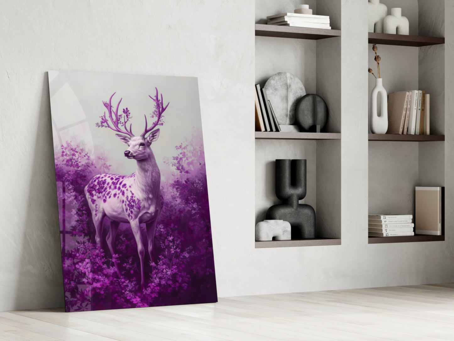 Purple Deer Glass Wall Art
