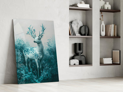 Mint Deer Glass Wall Art