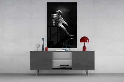 Loneliness in Space Glass Wall Art