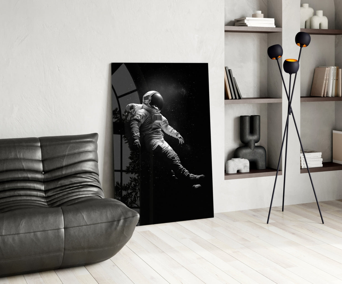 Loneliness in Space Glass Wall Art
