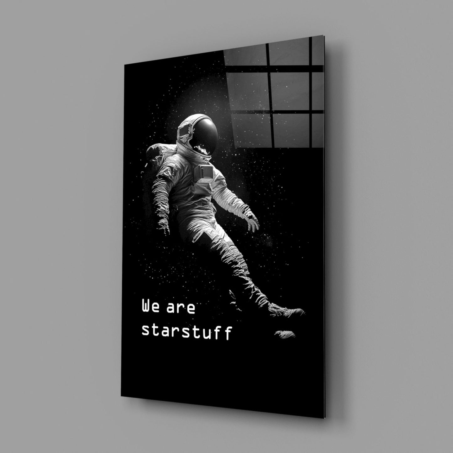 Loneliness in Space Glass Wall Art