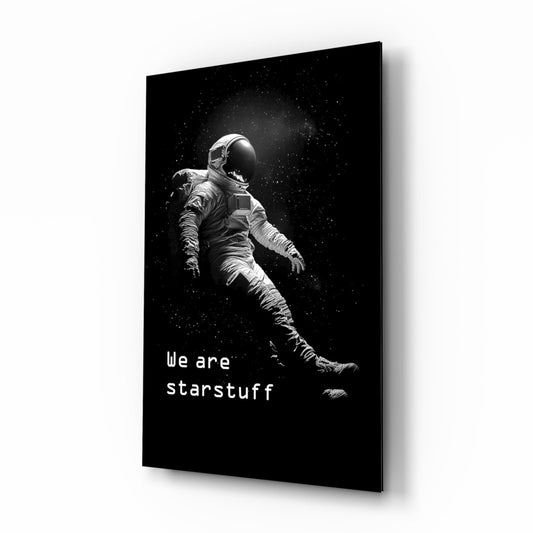 Loneliness in Space glass wall art, astronaut cosmic poster