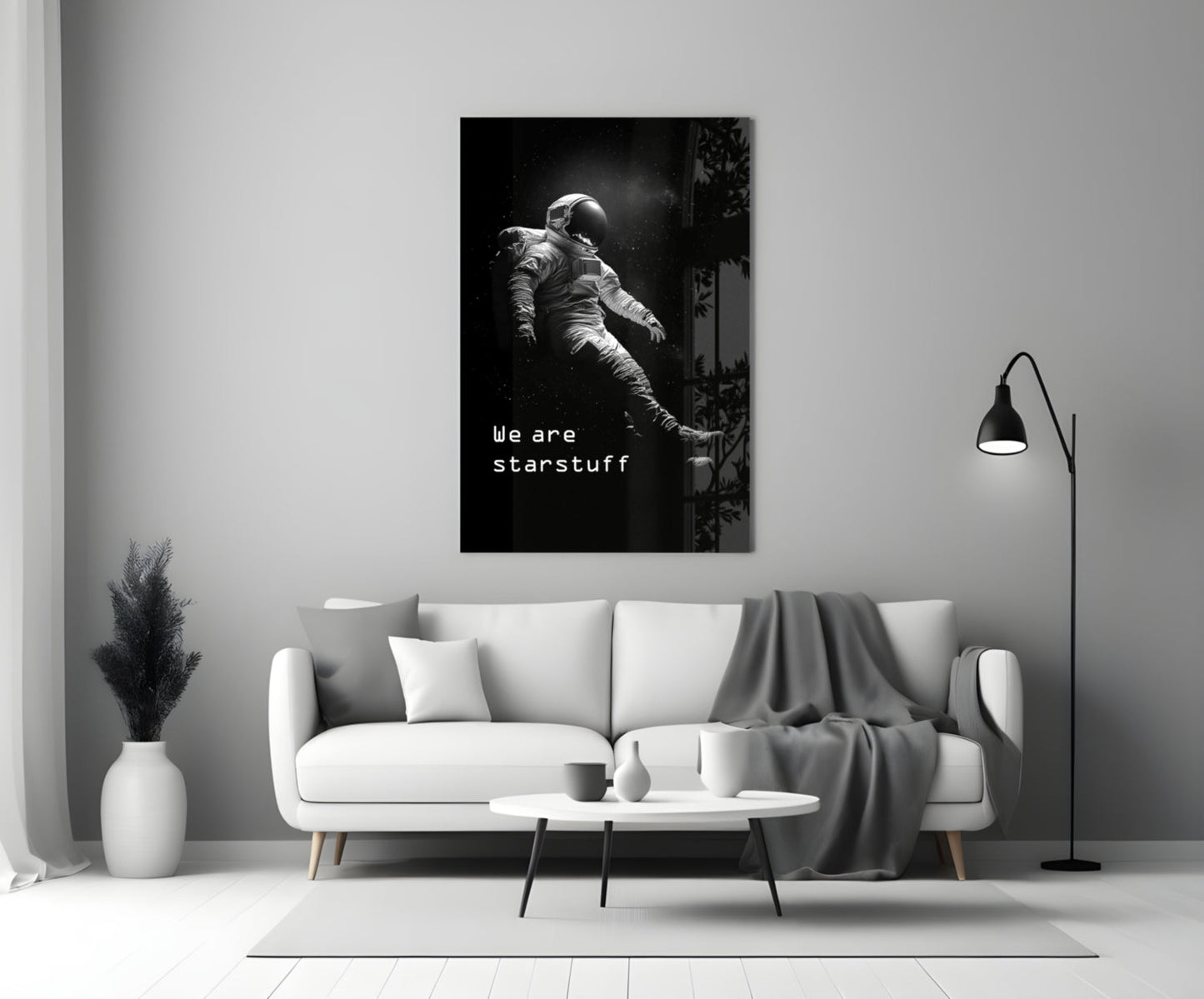 Loneliness in Space Glass Wall Art