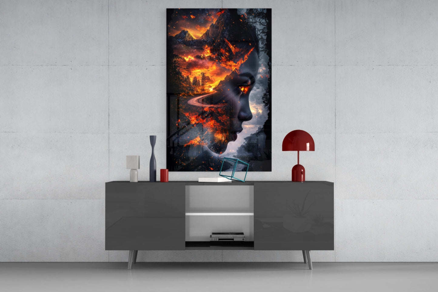 The Fire Within Glass Wall Art