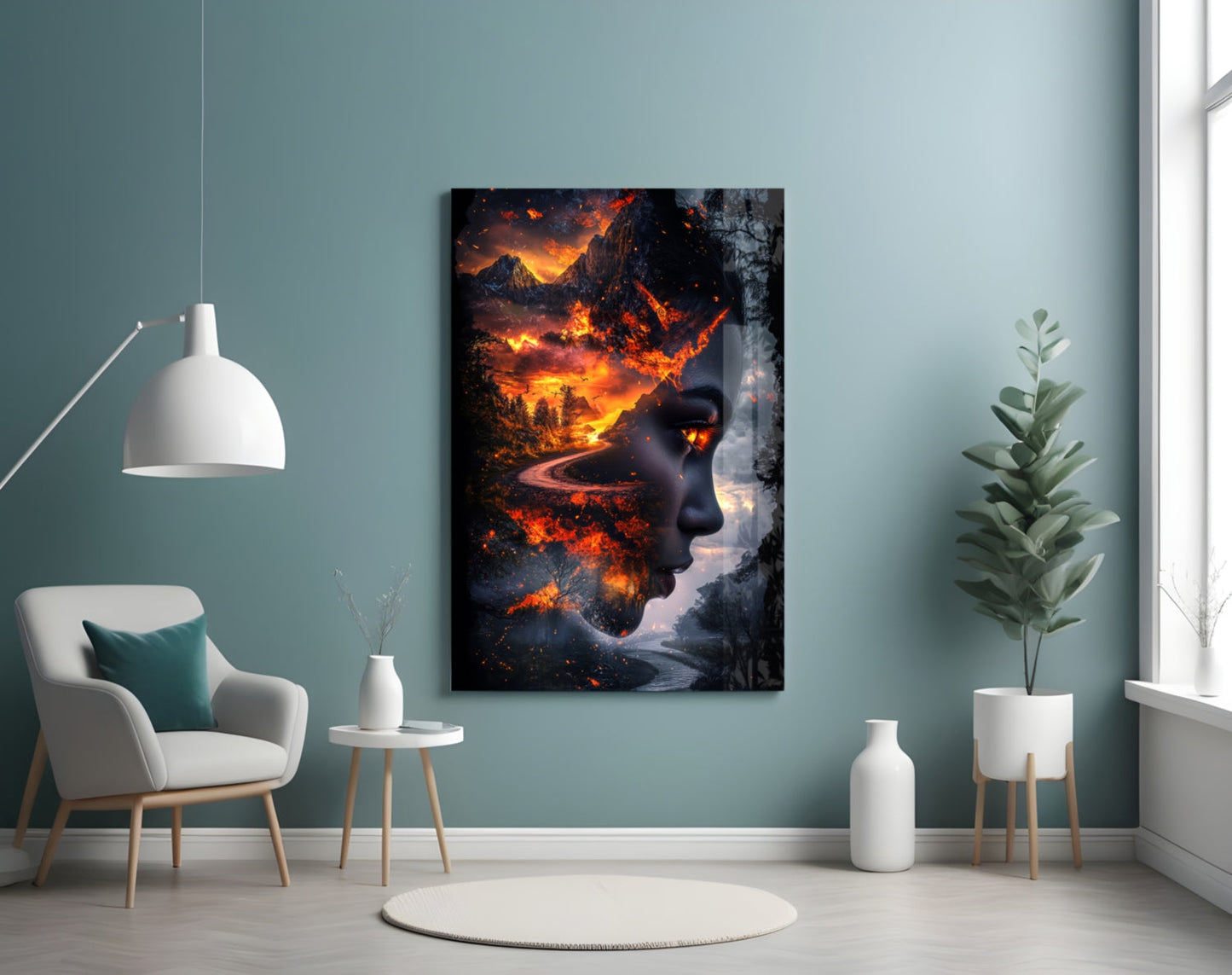 The Fire Within Glass Wall Art
