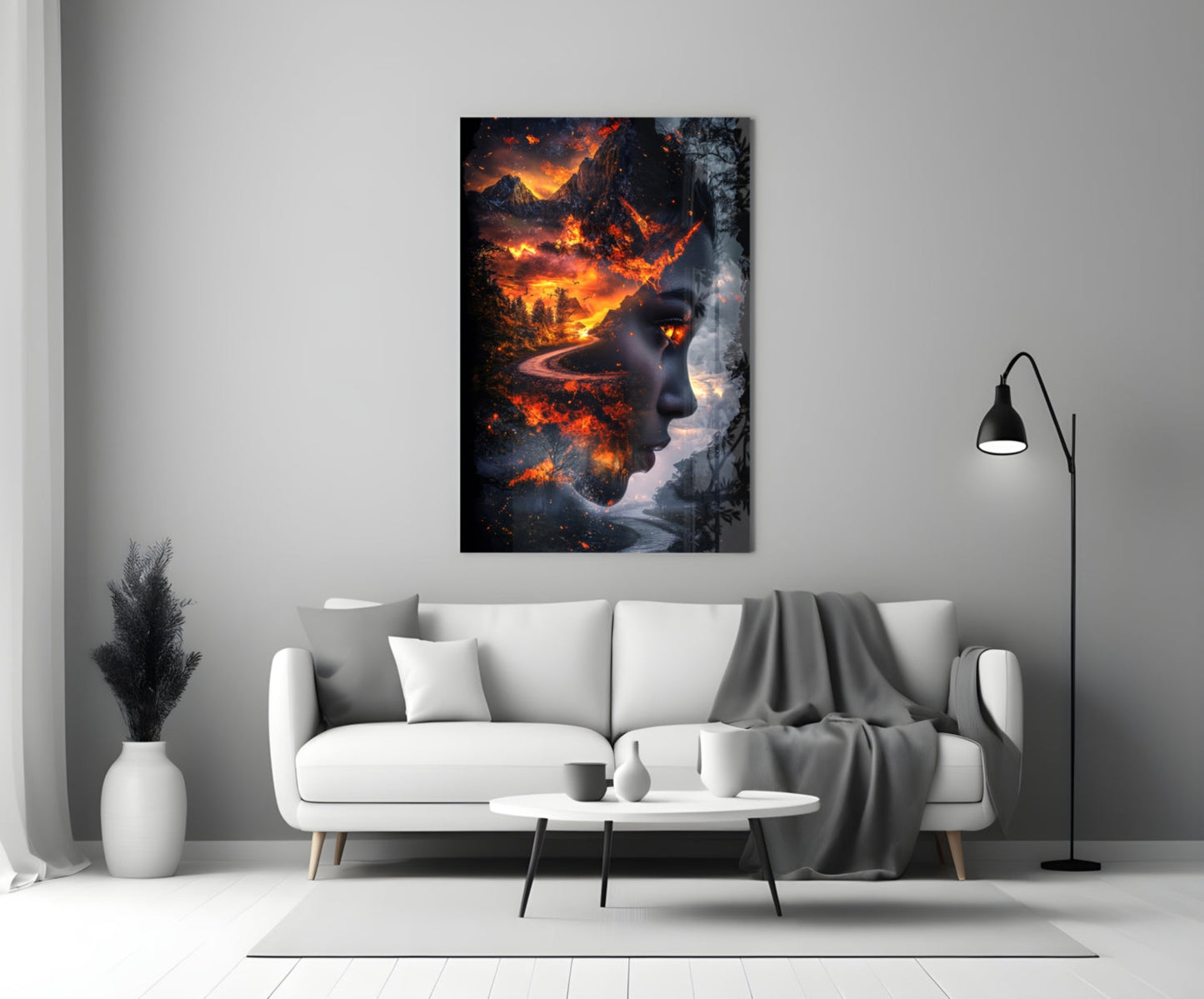 The Fire Within Glass Wall Art