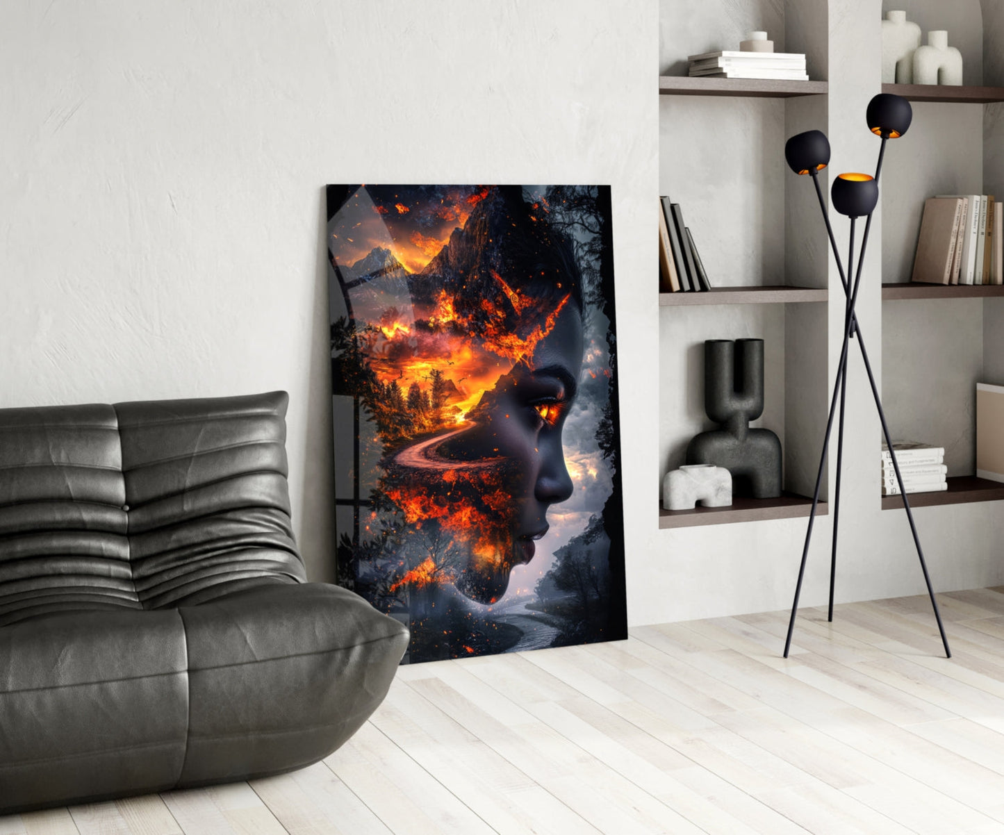 The Fire Within Glass Wall Art