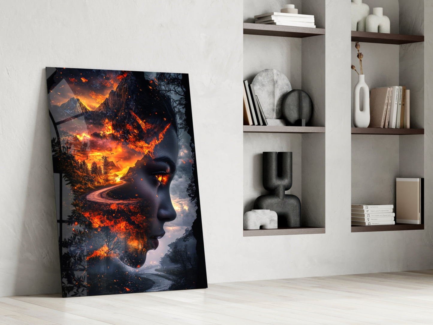 The Fire Within Glass Wall Art
