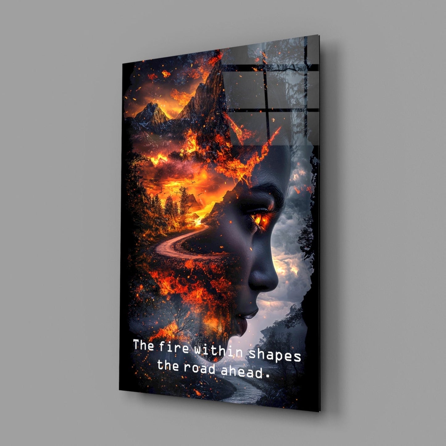 The Fire Within Glass Wall Art