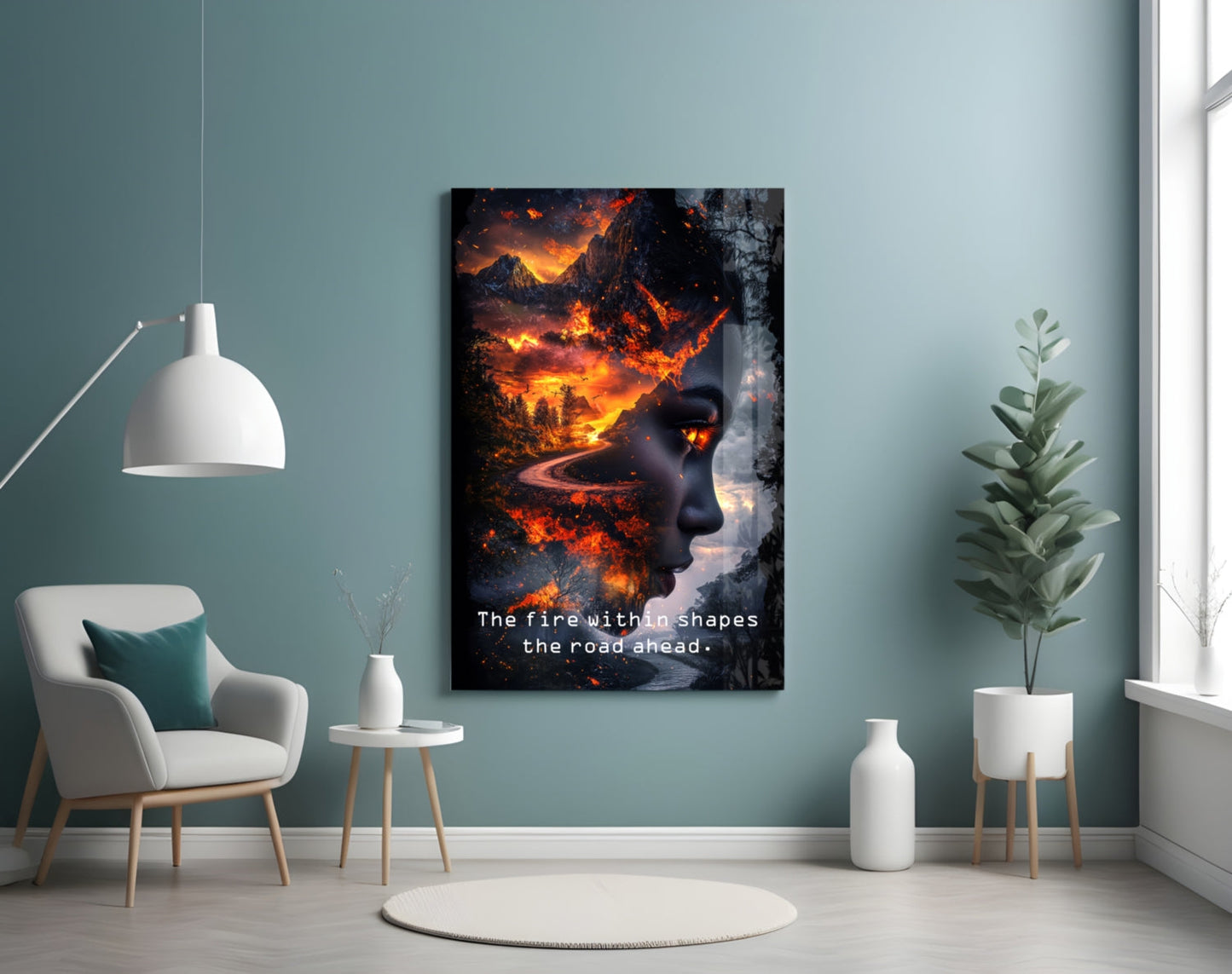 The Fire Within Glass Wall Art