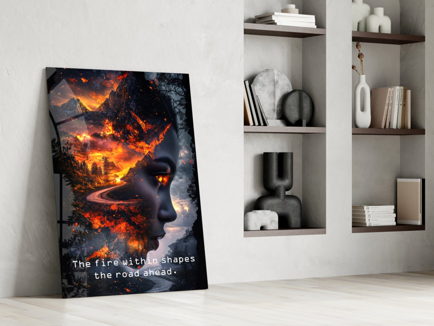 The Fire Within Glass Wall Art