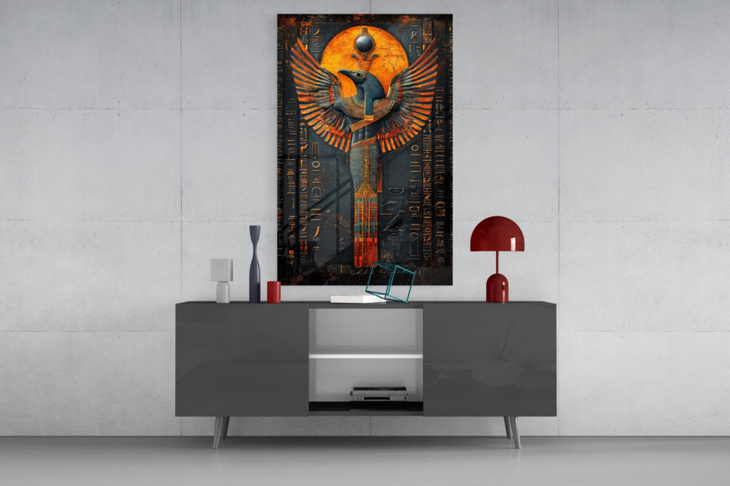 Winged God Glass Wall Art