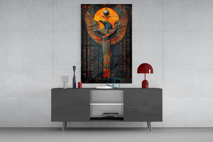 Winged God Glass Wall Art