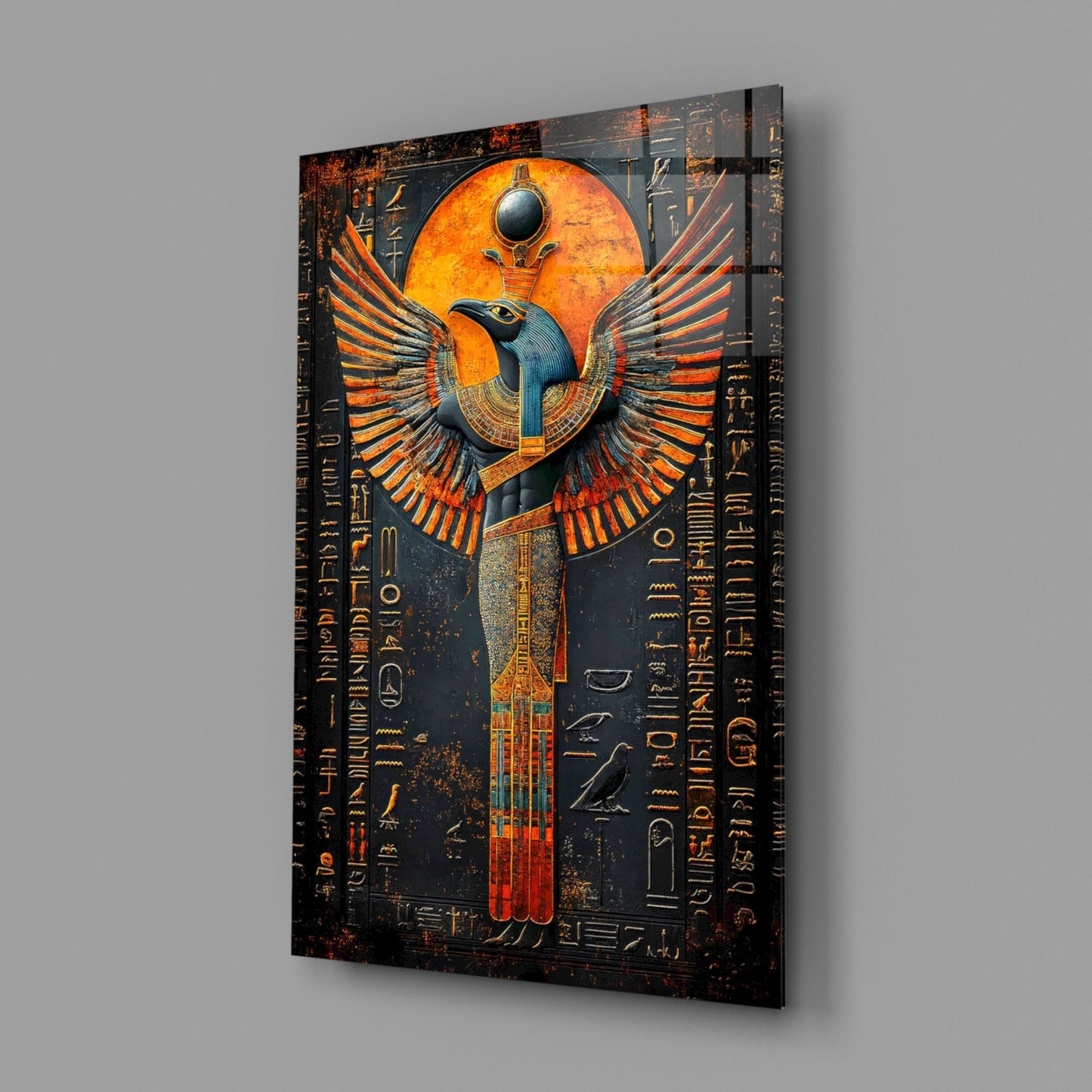 Winged God Glass Wall Art