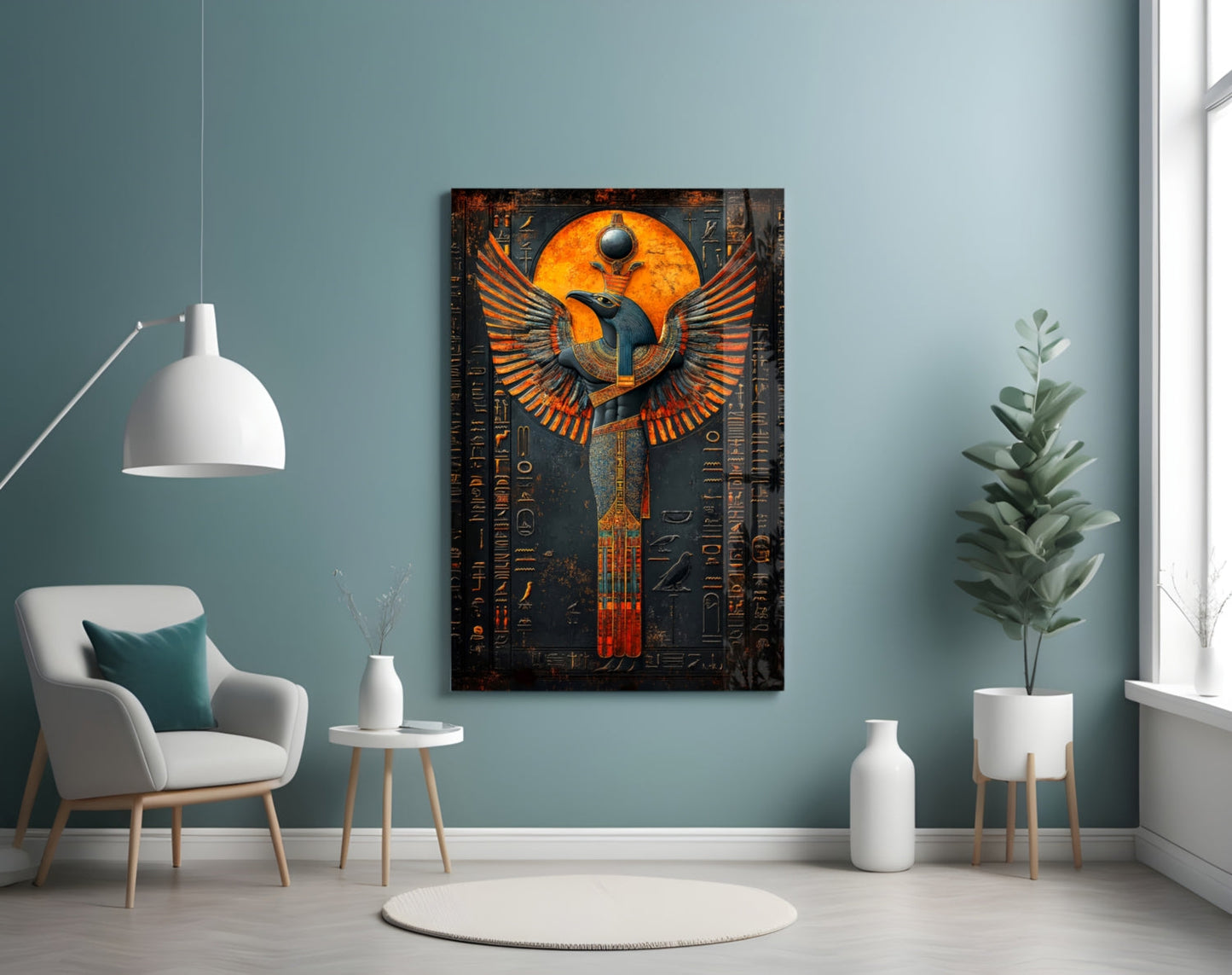 Winged God Glass Wall Art