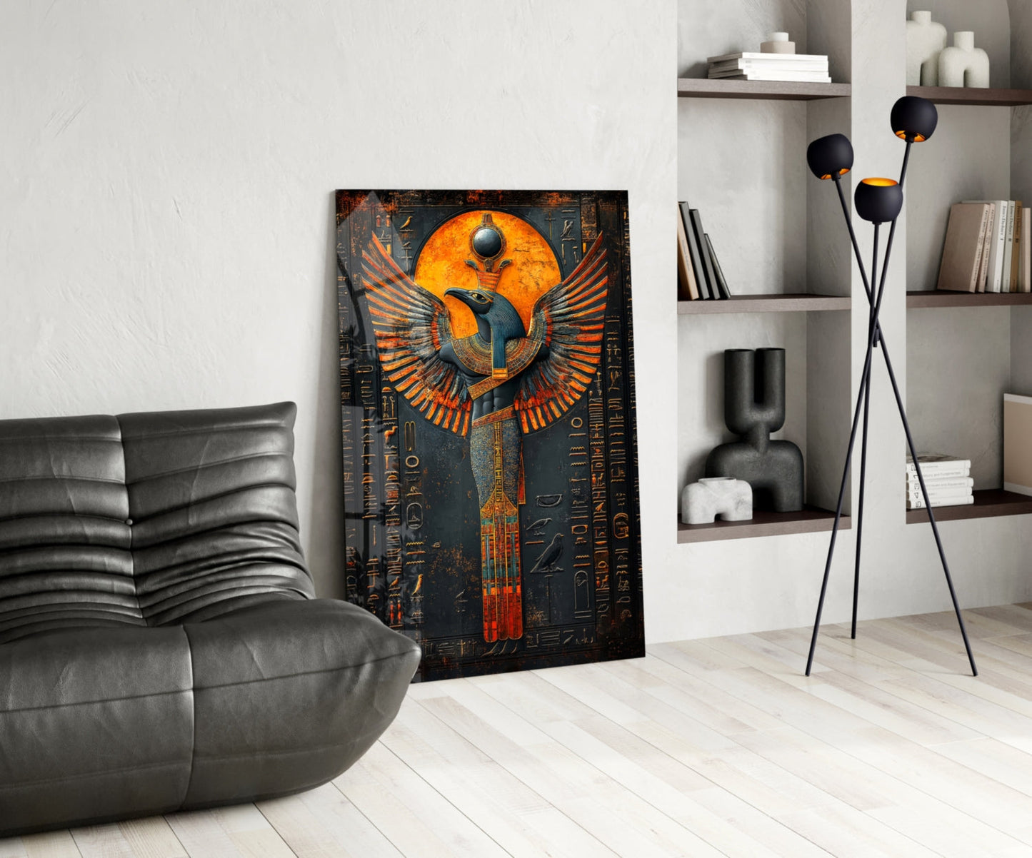 Winged God Glass Wall Art