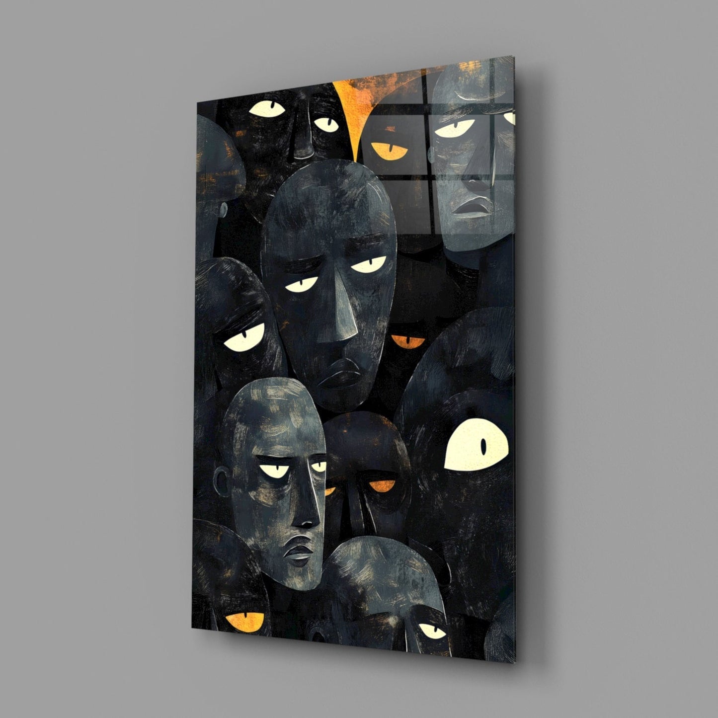 Foreign Faces Glass Wall Art