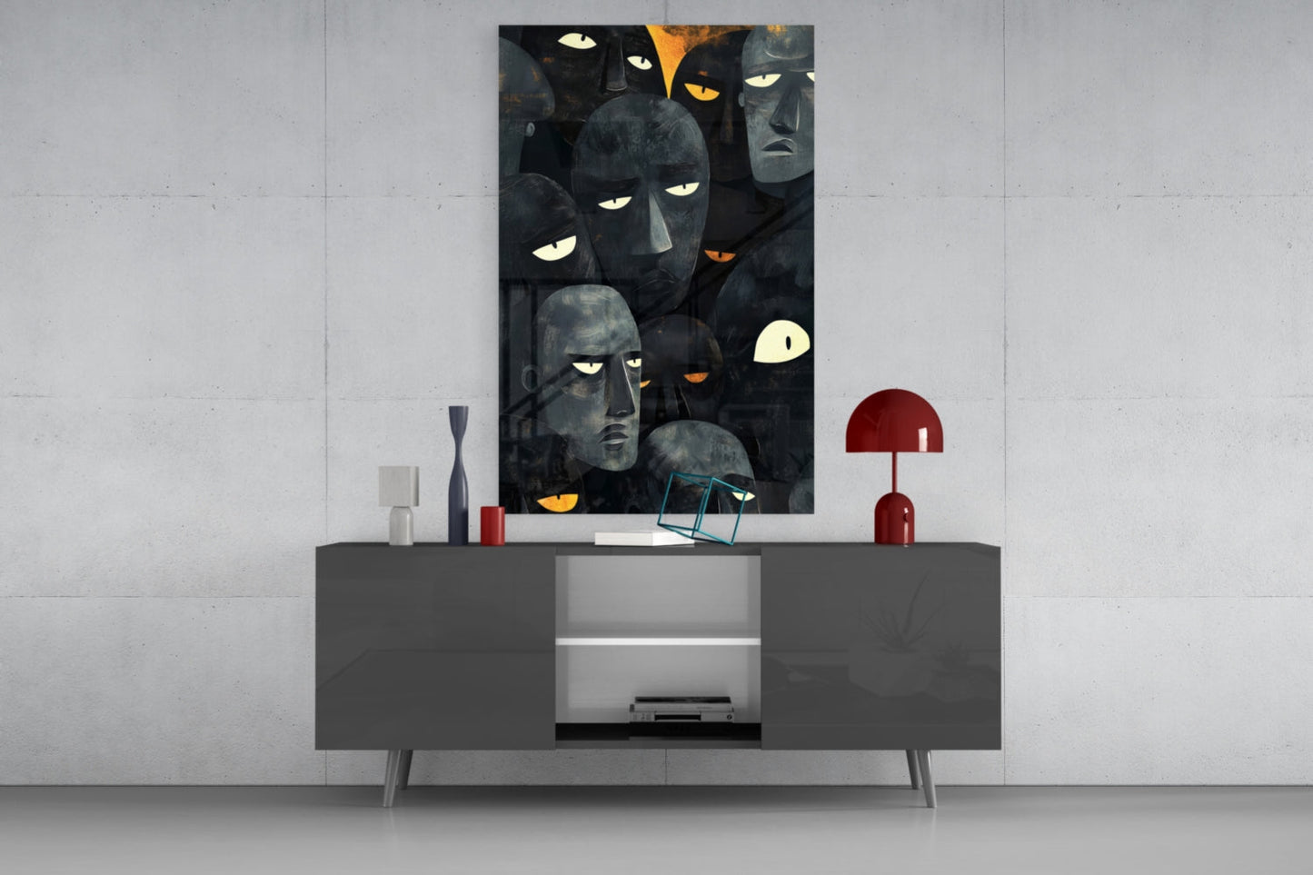 Foreign Faces Glass Wall Art