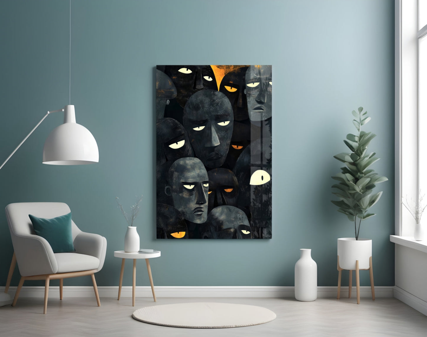 Foreign Faces Glass Wall Art