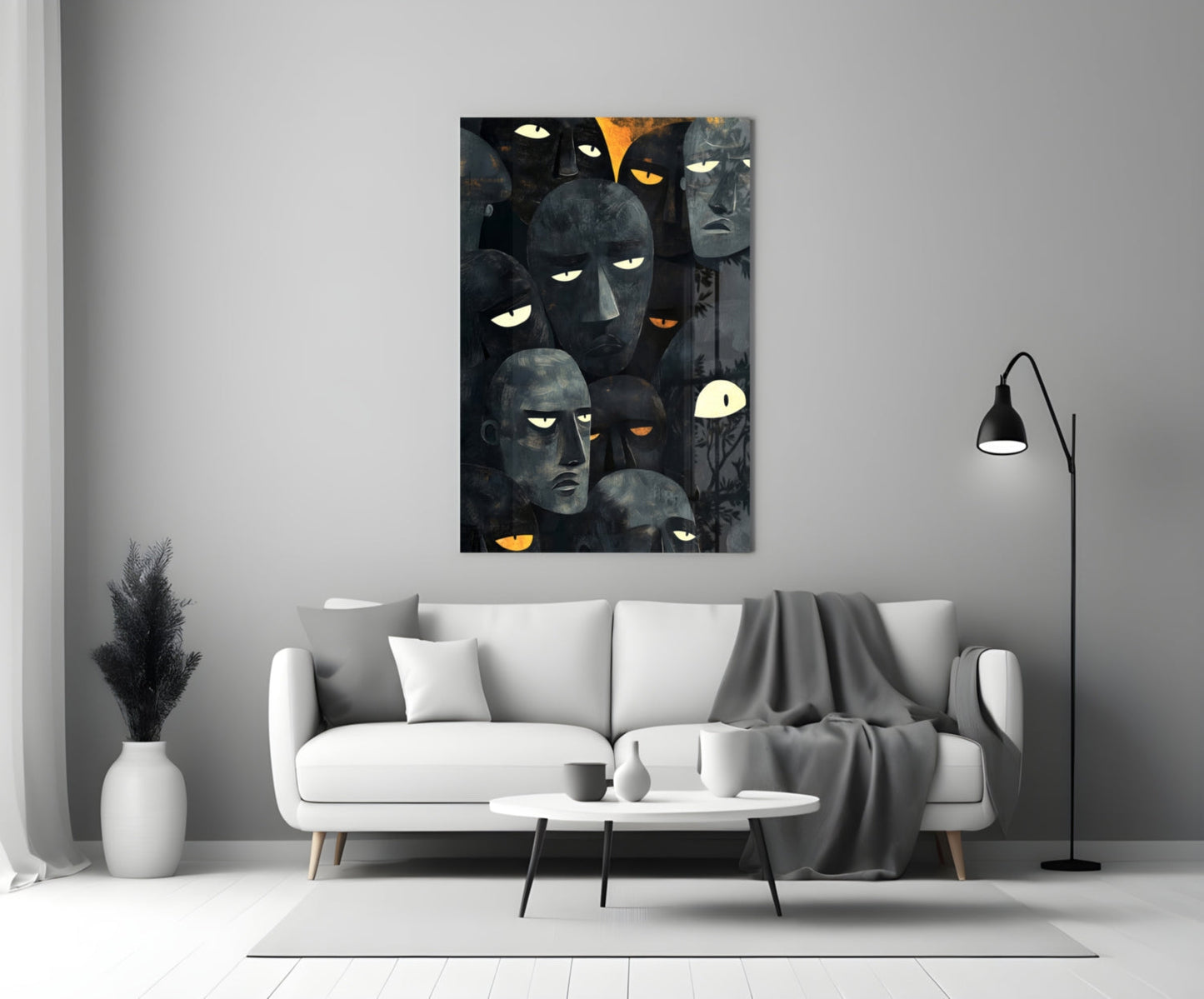 Foreign Faces Glass Wall Art