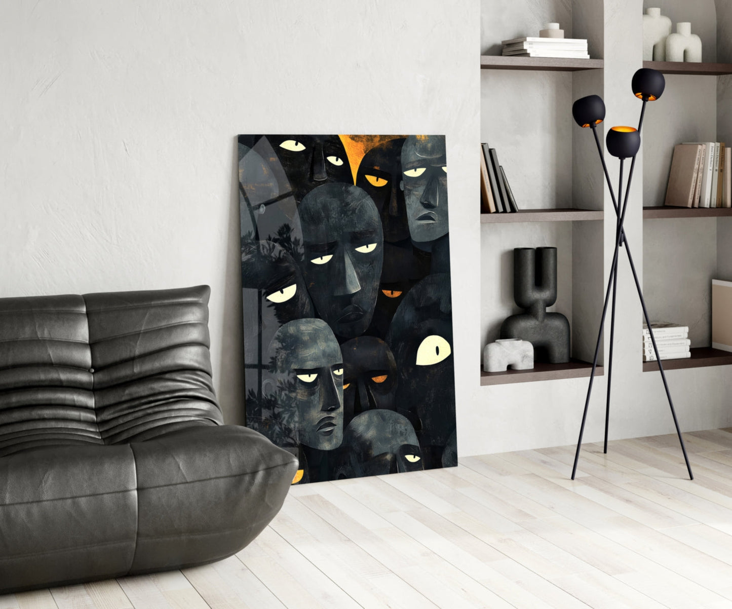 Foreign Faces Glass Wall Art