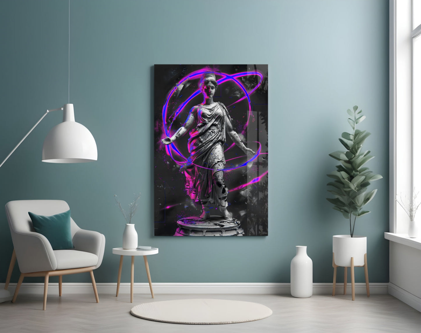 Neon Venus Glass Wall Art