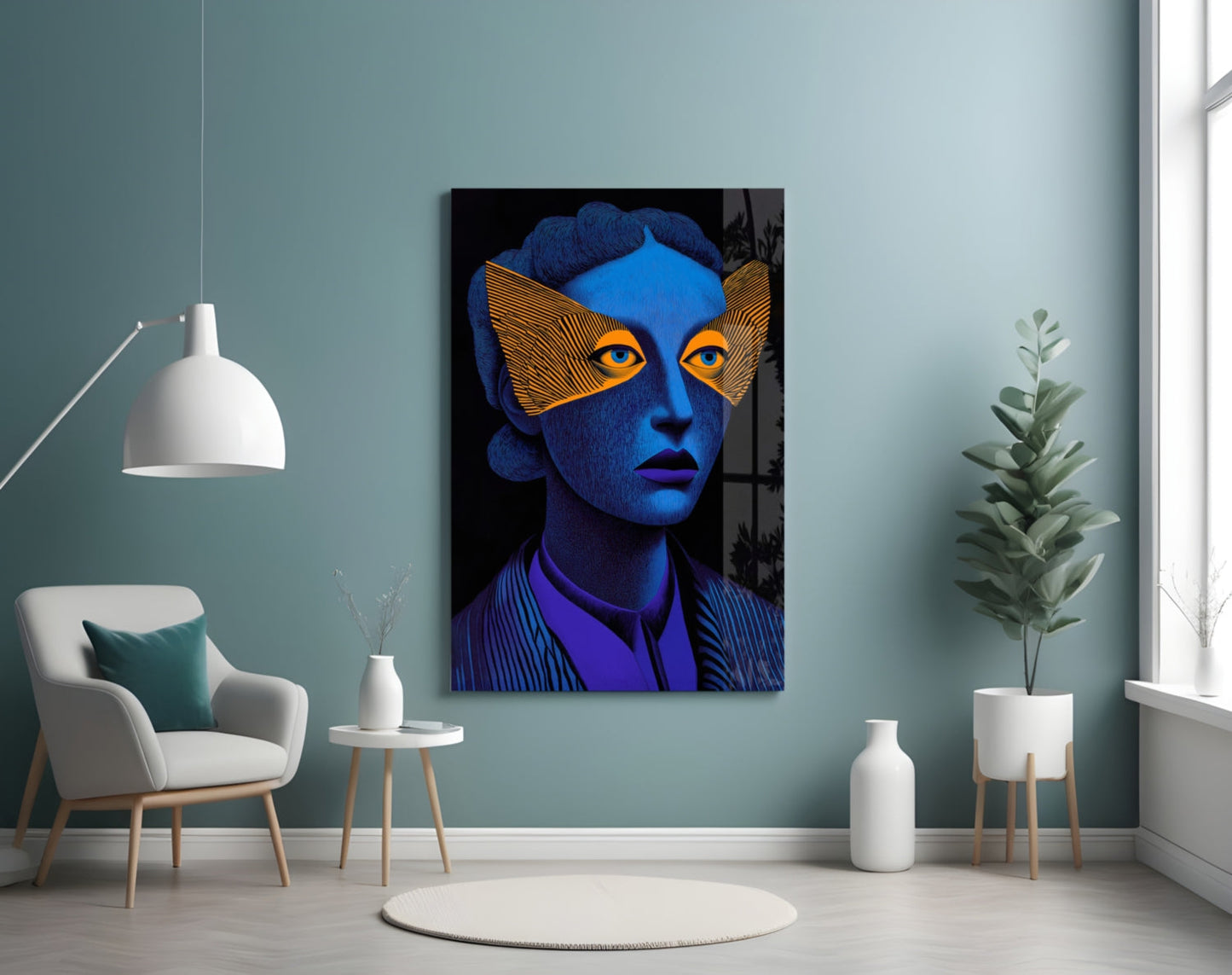 Striped Look Glass Wall Art