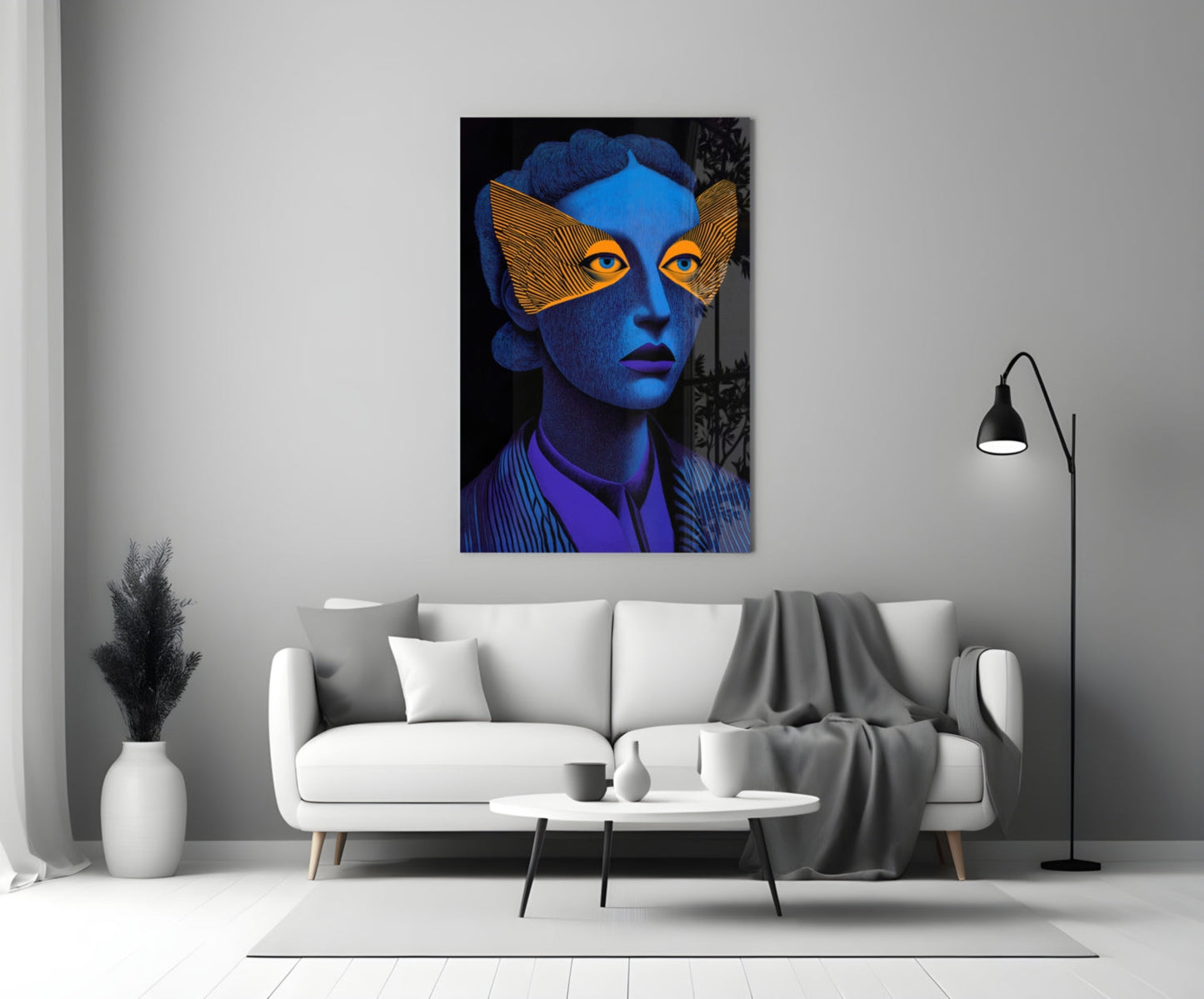 Striped Look Glass Wall Art