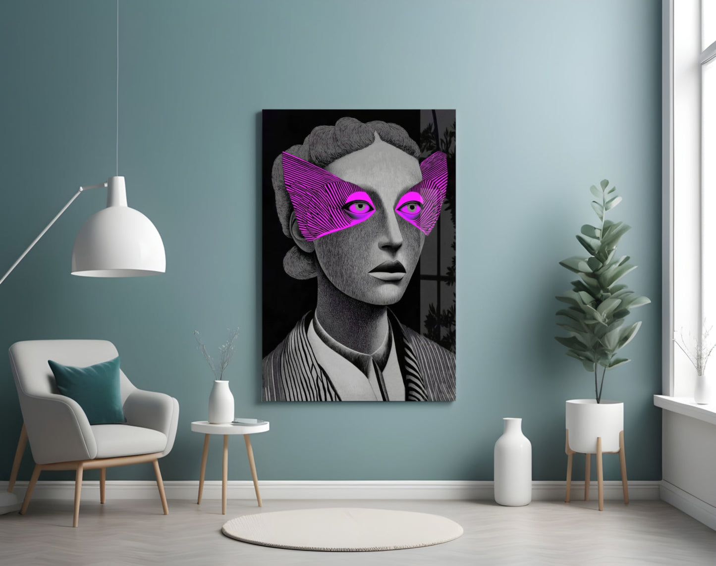 Striped Look Glass Wall Art