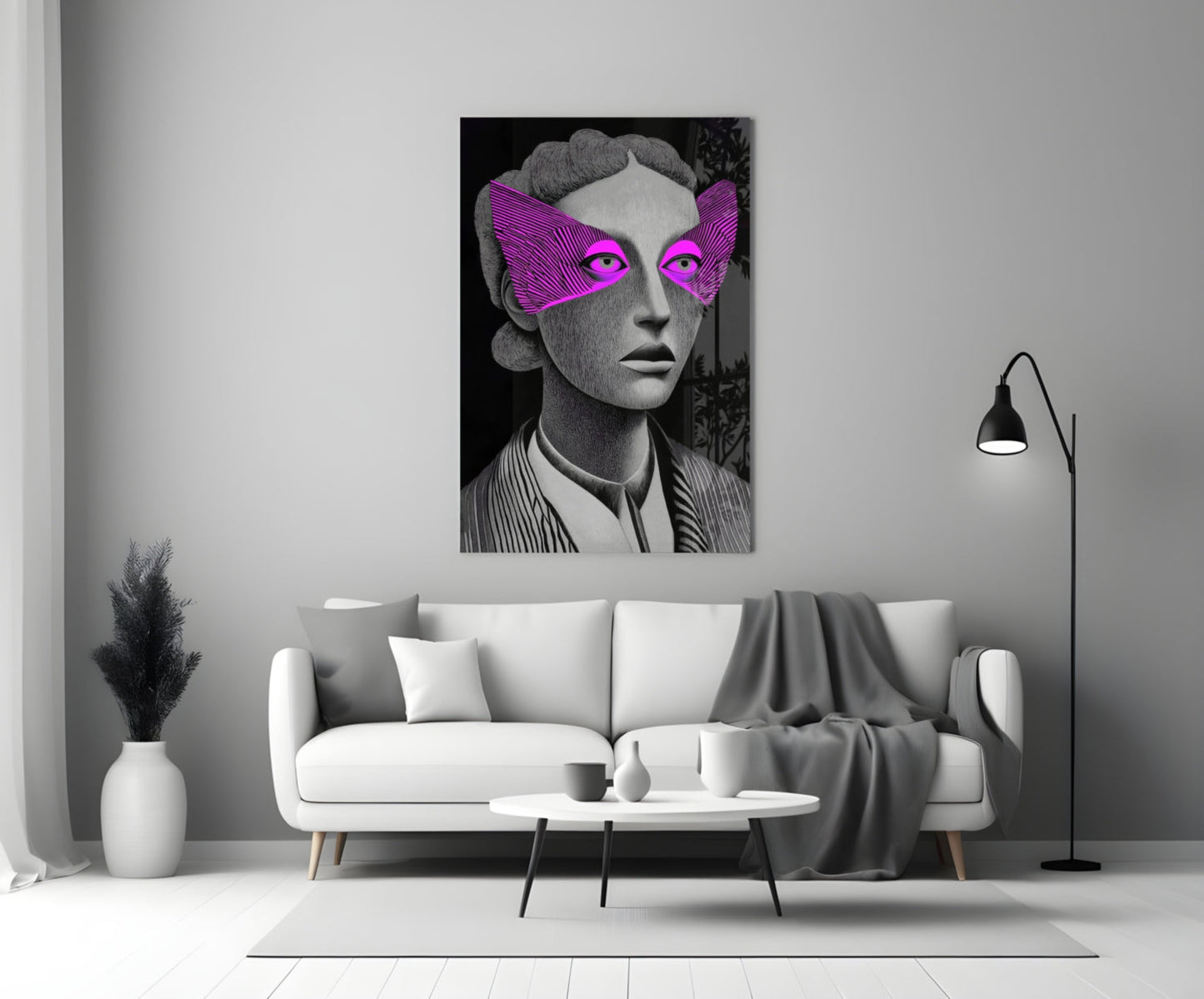 Striped Look Glass Wall Art