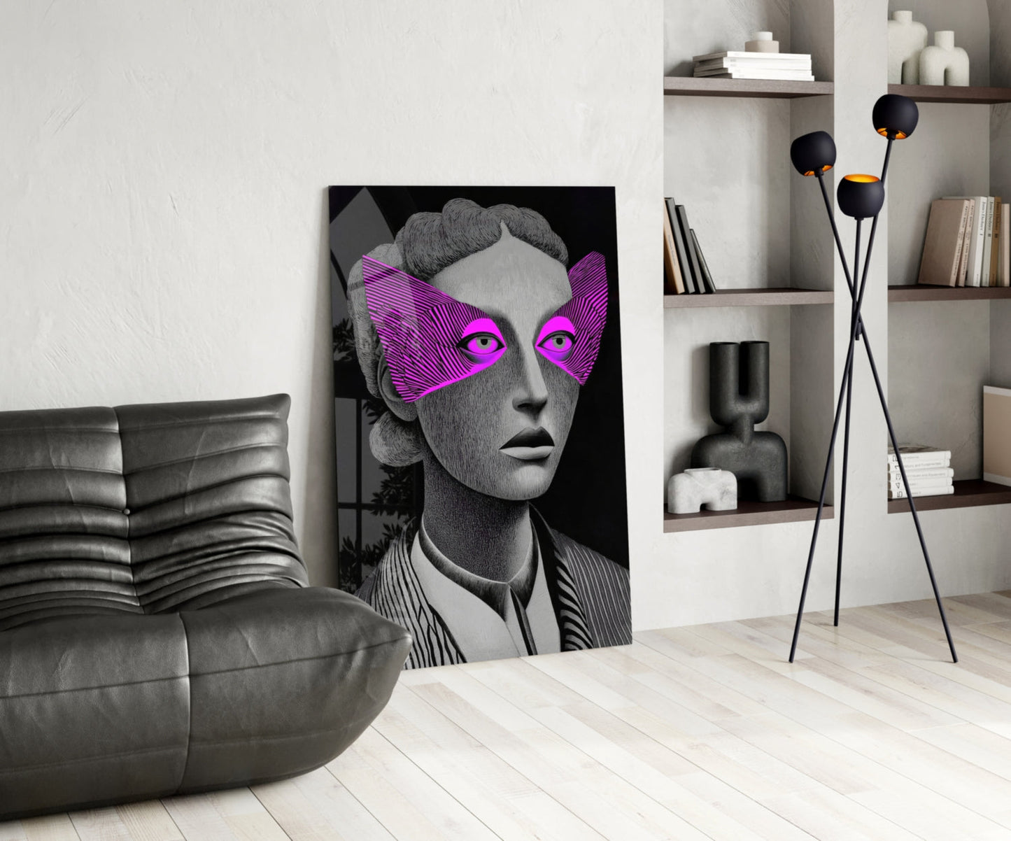 Striped Look Glass Wall Art