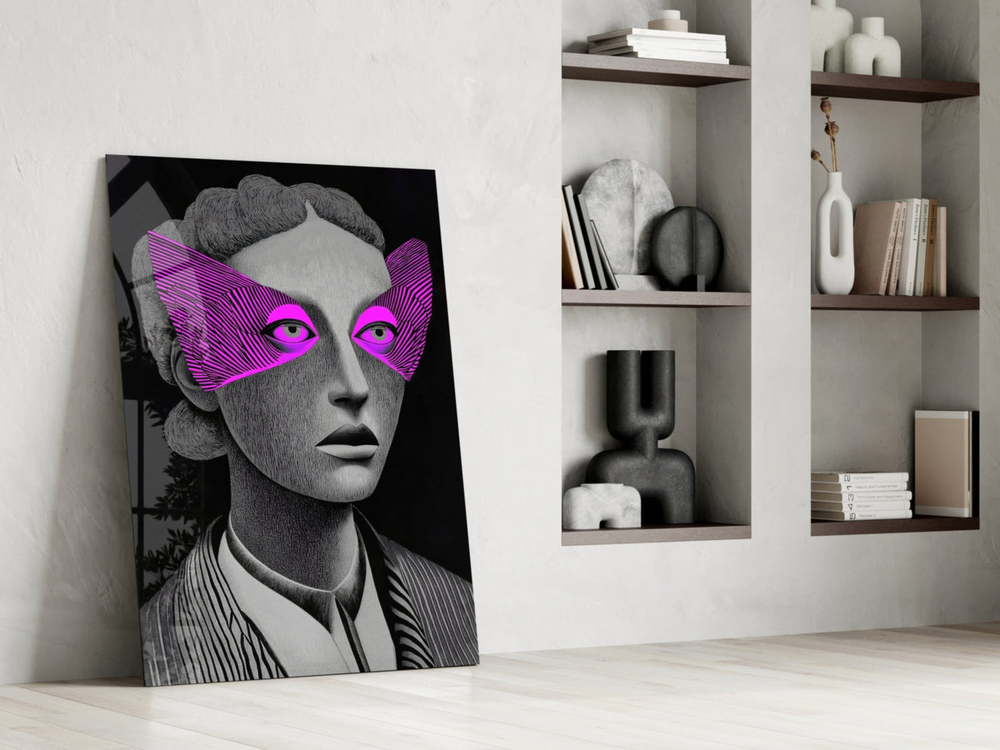 Striped Look Glass Wall Art