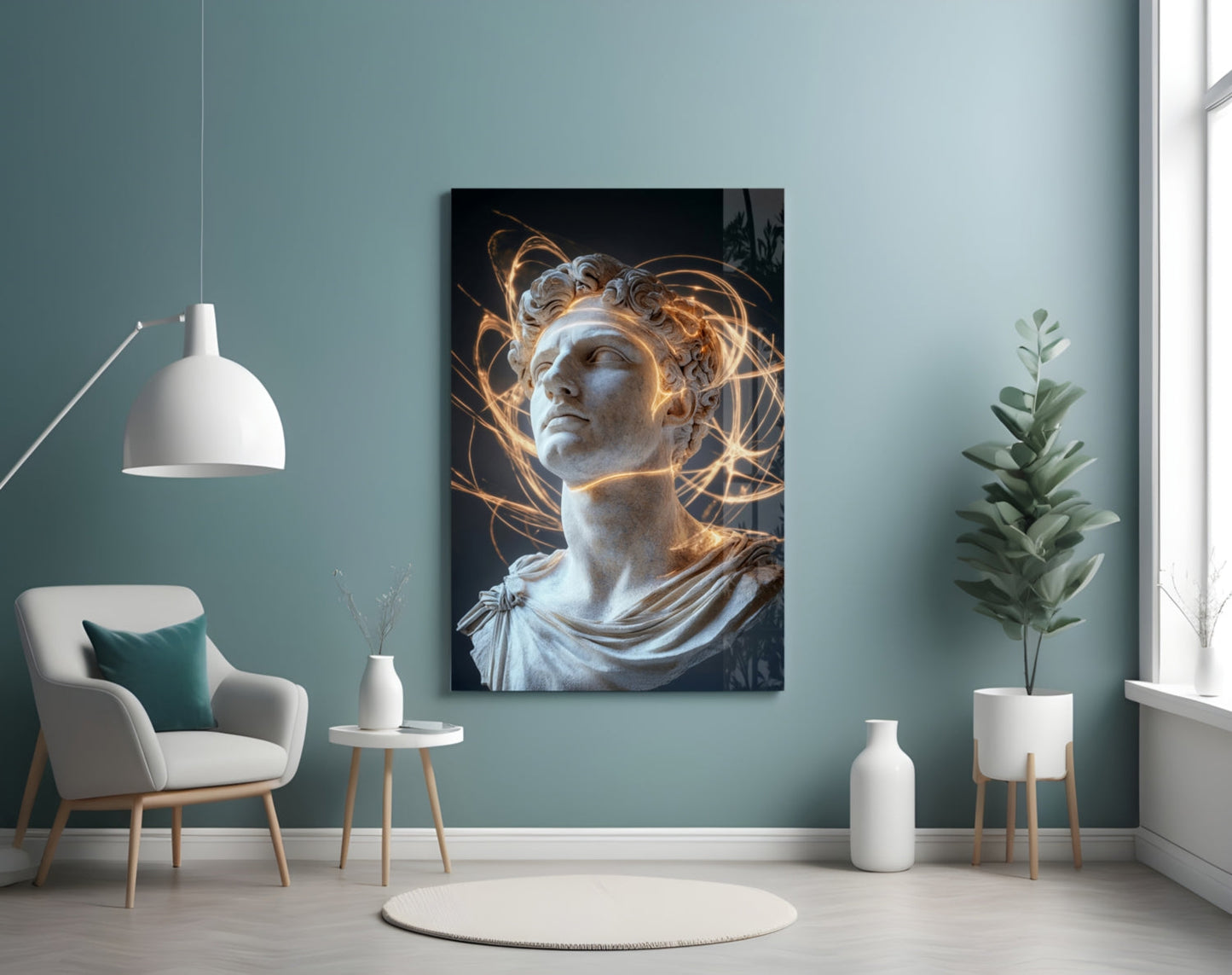The Shining Mind of Aurelius Glass Wall Art