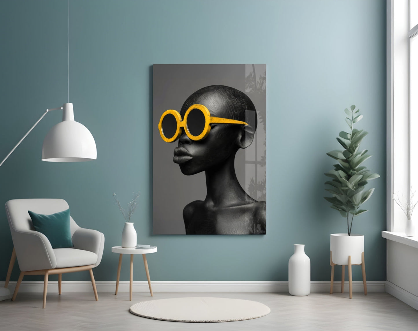 Faces of Colors Glass Wall Art