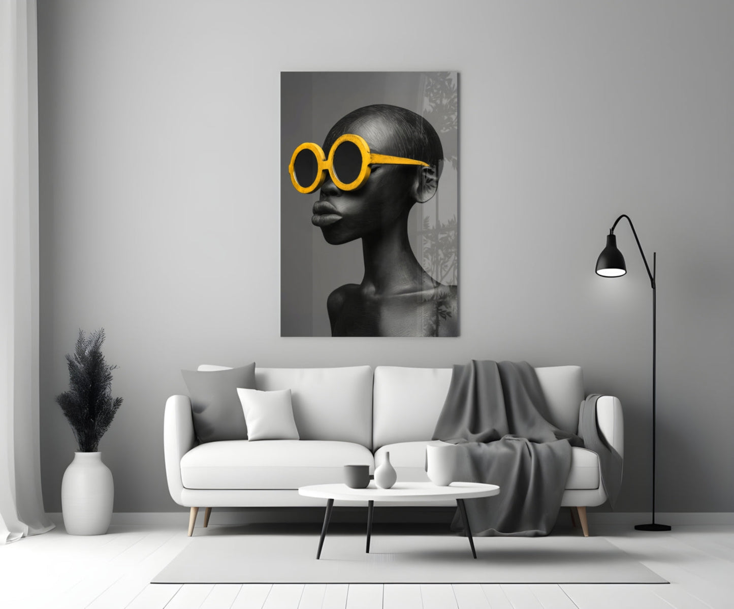 Faces of Colors Glass Wall Art