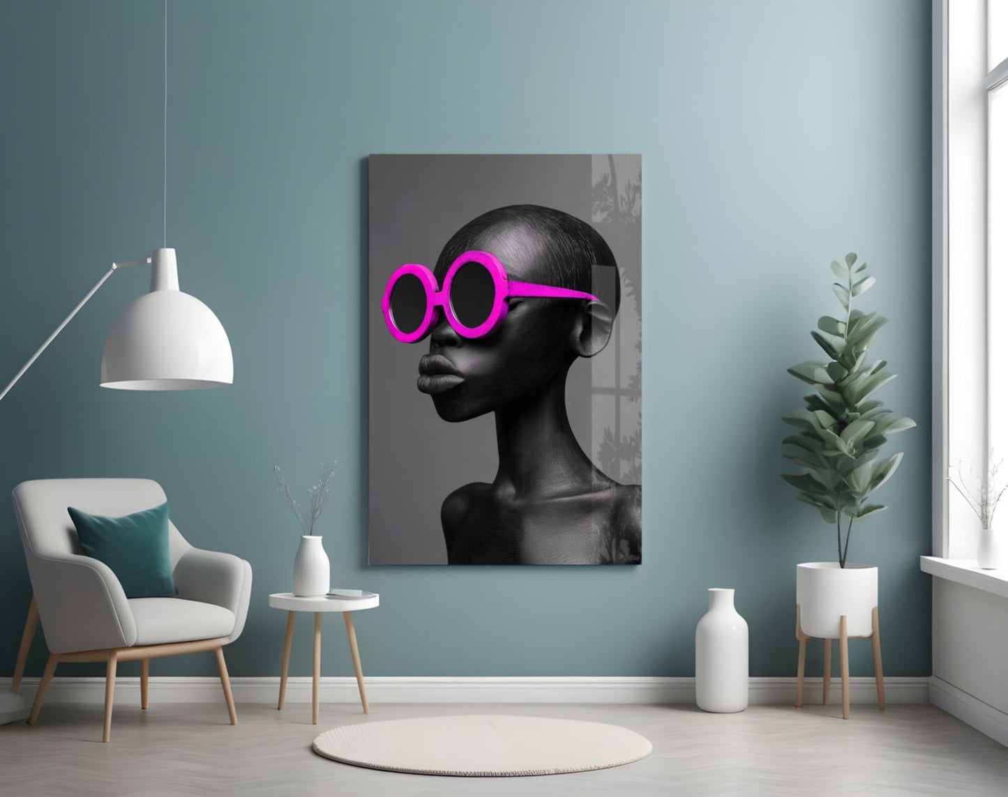 Faces of Colors Glass Wall Art