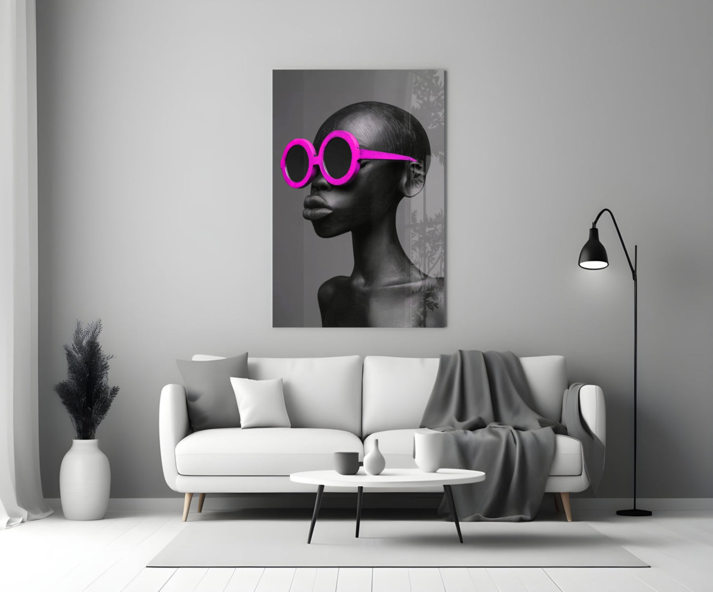 Faces of Colors Glass Wall Art